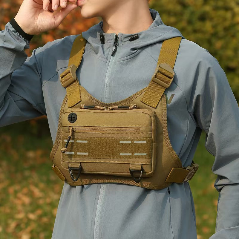 Men's Tactics Training Running Function Vest Military Men's Chest Bag