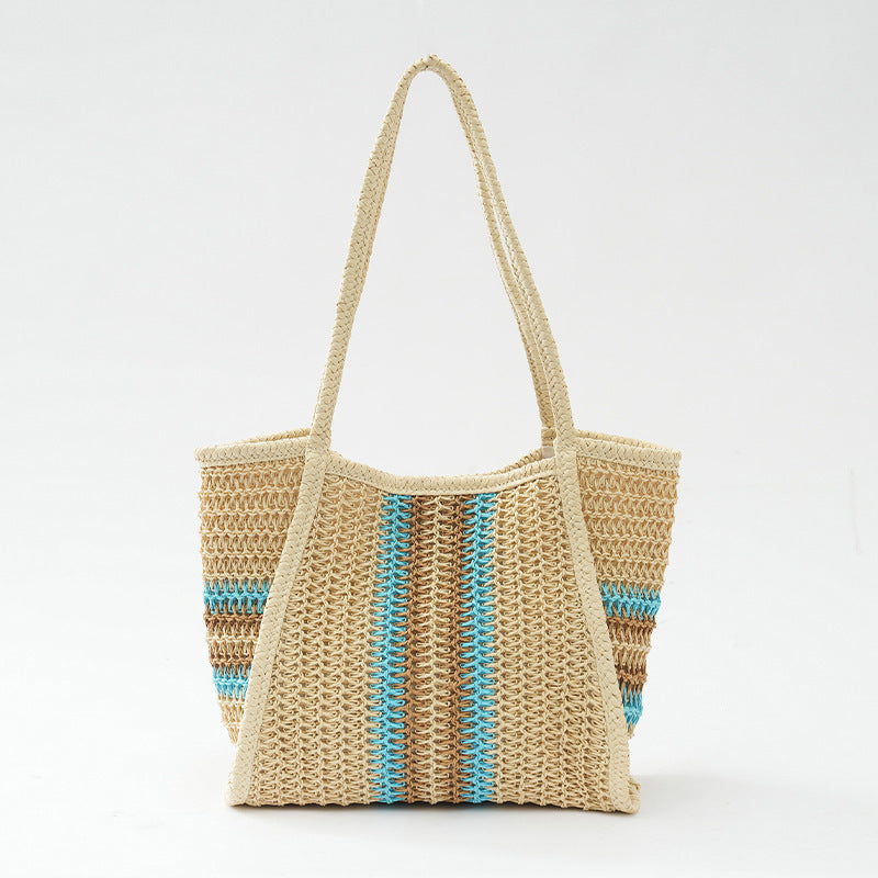 Women's One Beach Seaside Vacation Large Capacity Woven Tote Bag