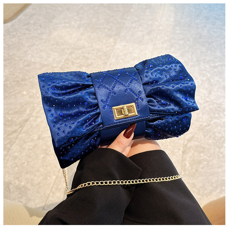 Bow Full Diamond Light Luxury Banquet Clutch Dinner Bag