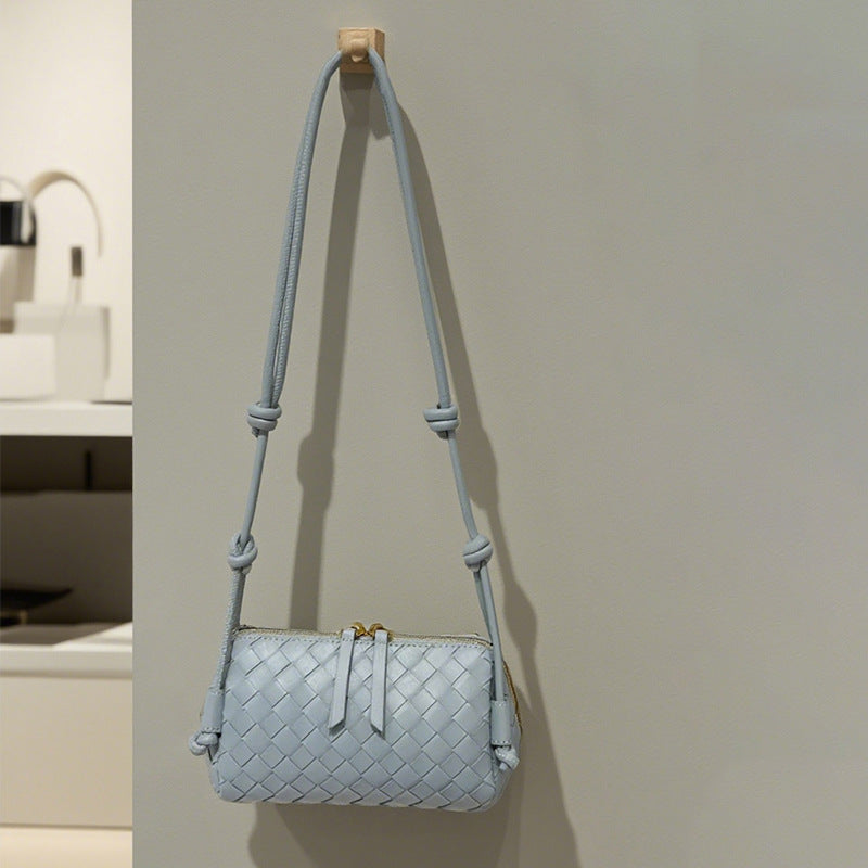 Women's Handmade Cowhide Woven Underarm Fashion Bags