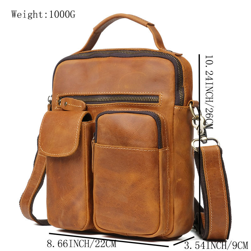 Crazy Horse Leather Simple Genuine Personality Bags