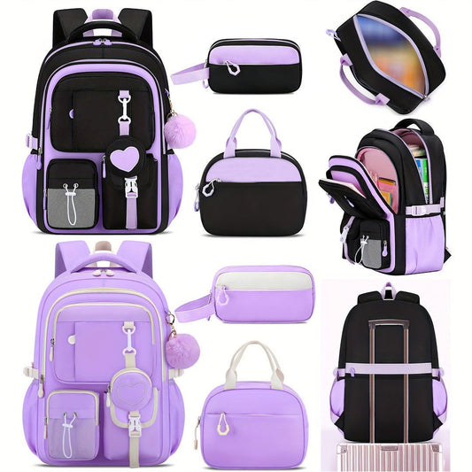 Three-piece Large Capacity Burden Alleviation Leisure Primary School Bag