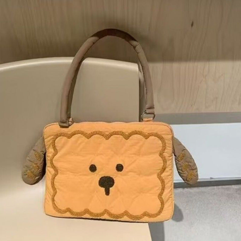 Caramel Biscuit Puppy Computer Versatile Commuter Finished Women's Handbag