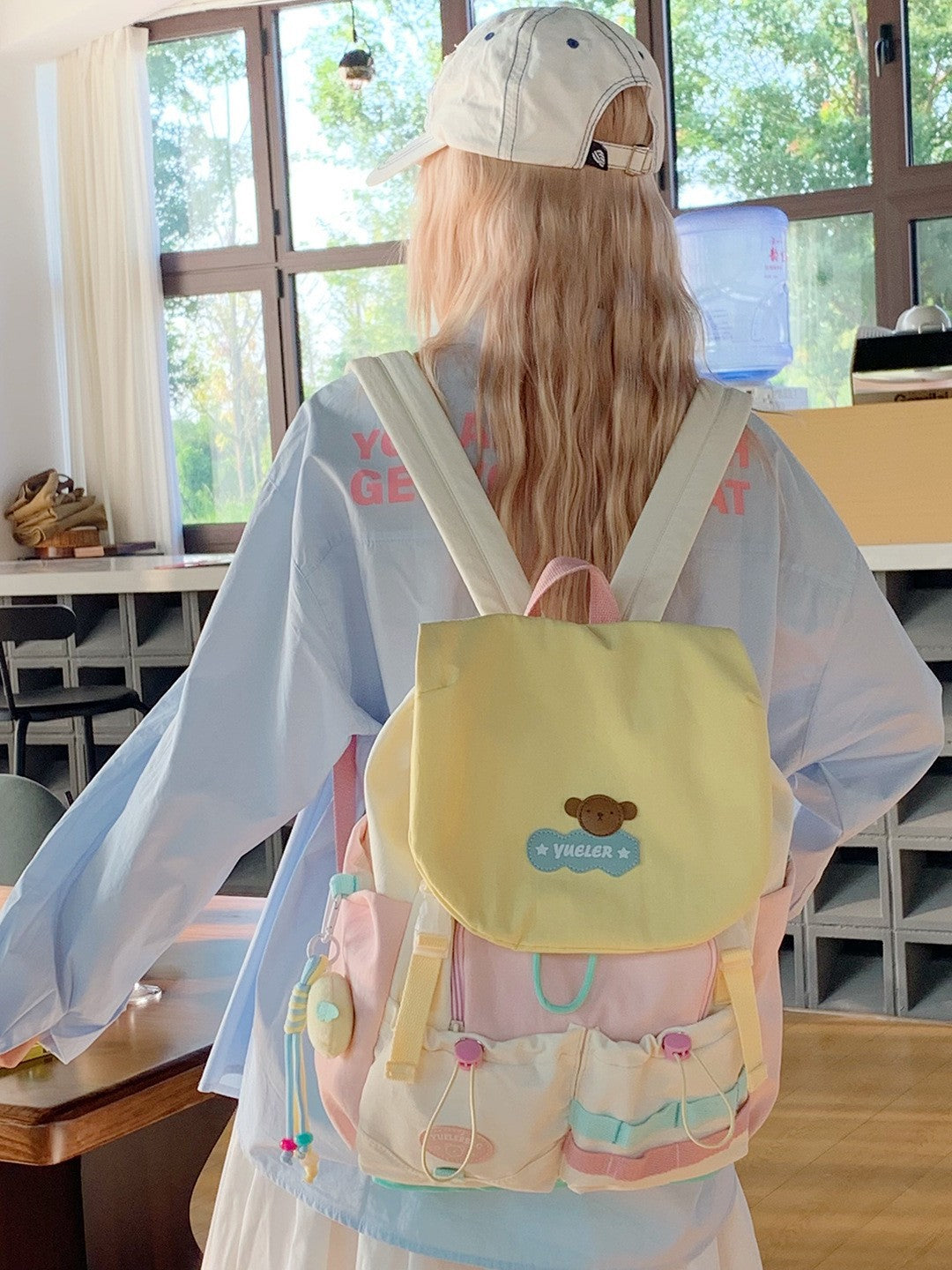Mori Style Good-looking Fresh Sweet Contrast Color Dopamine Junior Leisure Backpack