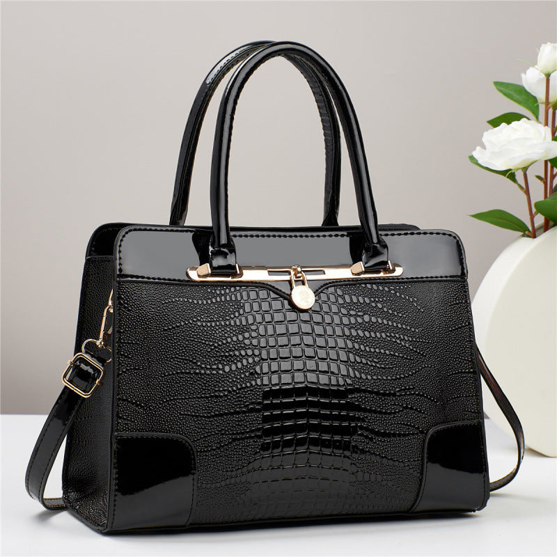 Women's Crocodile Pattern Fashion Mom Versatile Elegant Women's Handbag