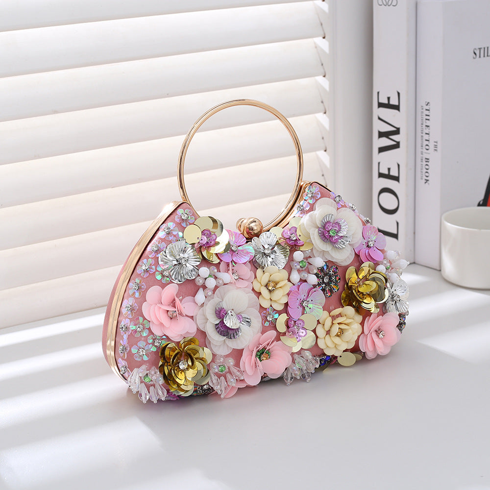 Women's Cheongsam Banquet Clothes Flower Sequin Temperamental Handbags