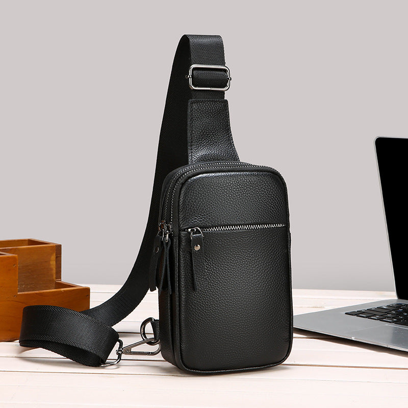 Men's Genuine Leather Soft First Layer Cowhide Men's Chest Bag