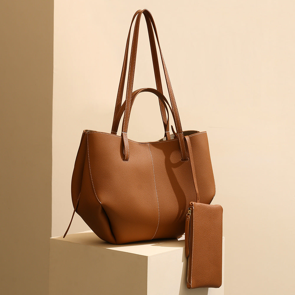 Women's Leather High-grade First Layer Cowhide Large Women's Handbag