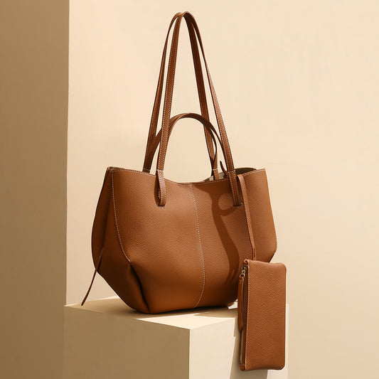 Women's Leather High-grade First Layer Cowhide Large Women's Handbag