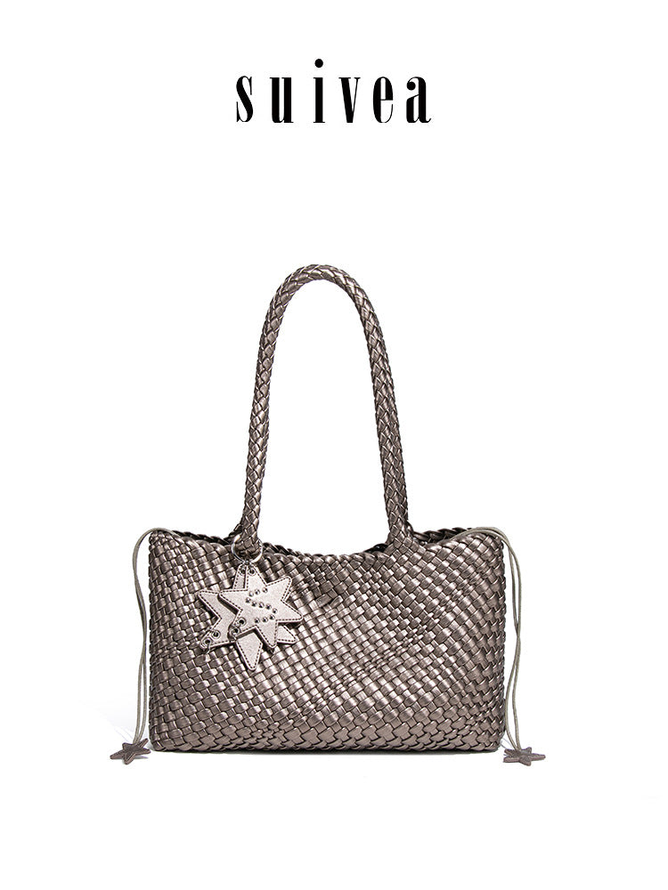 Unique Woven High-grade Fashionable Drawstring Shopping Tote Bag