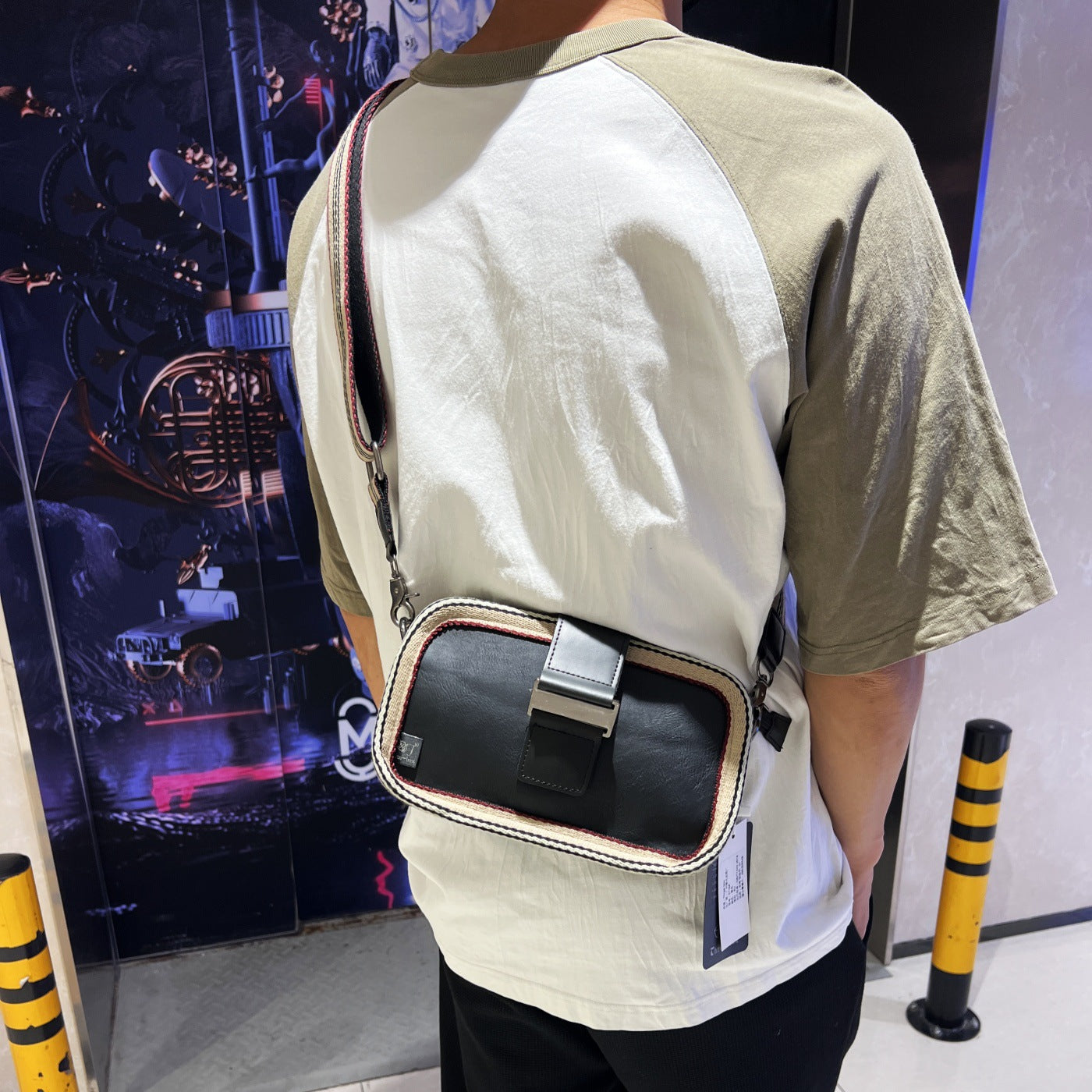 Women's & Men's Fashion Households Vintage Stripe Boston Mobile Men's Shoulder Bag