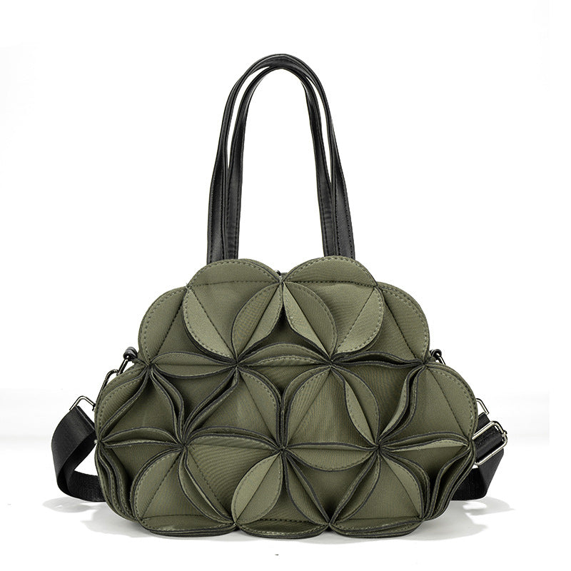 Women's Design Flower Shape Stitching Floral Three-dimensional Women's Shoulder Bag