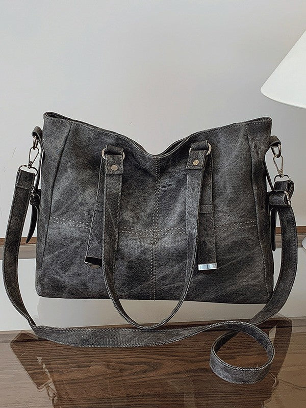 Women's Large Capacity Simple Retro Texture Class Women's Shoulder Bag