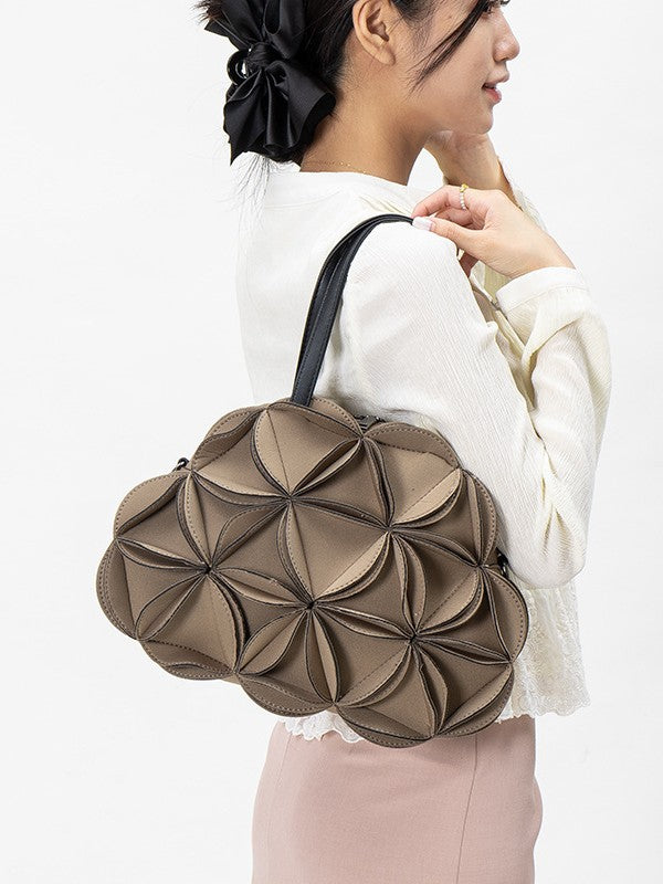 Women's Design Flower Shape Stitching Floral Three-dimensional Women's Shoulder Bag