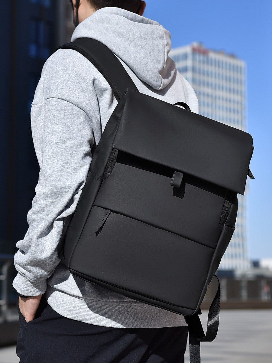 Men's Fashion Business Commute Computer Magnetic Flip Leisure Backpack