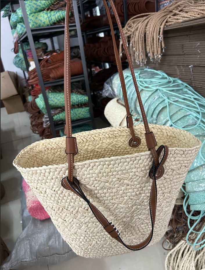 Women's Retro Portable Vacation Beach Woven Women's Shoulder Bag