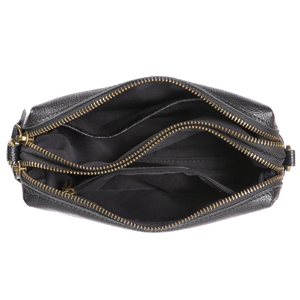 Women's Trendy Genuine Leather First Layer Exquisite High-grade Small Square Bags