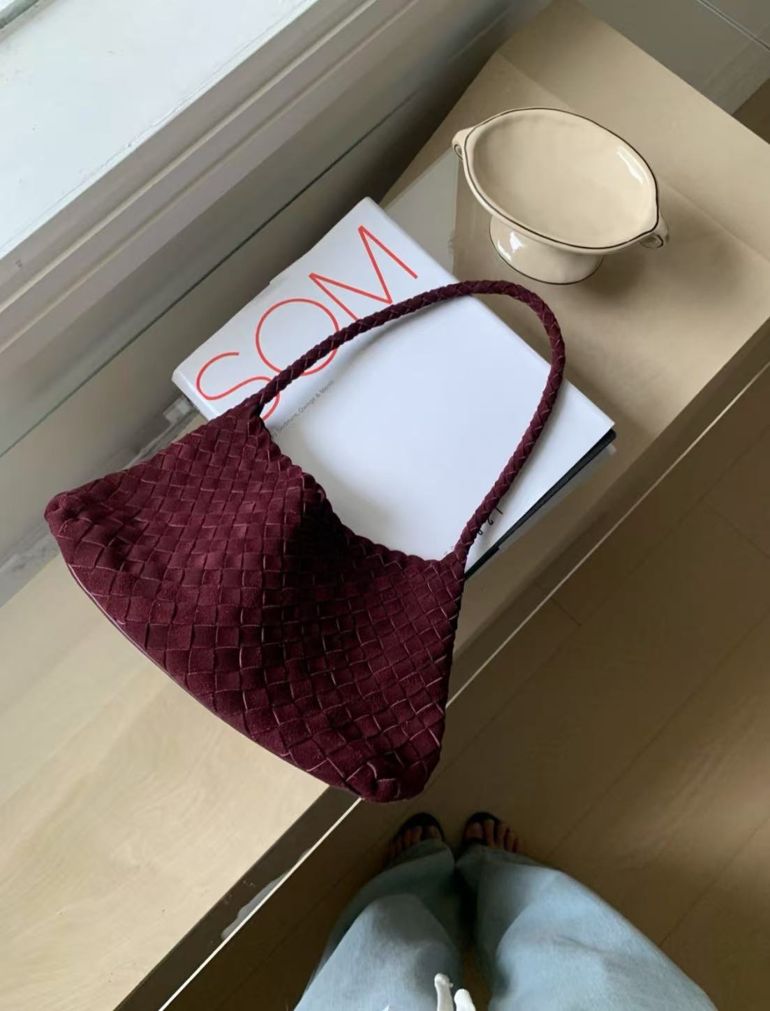 Women's Frosted Hand-woven Niche Minimalist Retro Style Women's Shoulder Bag