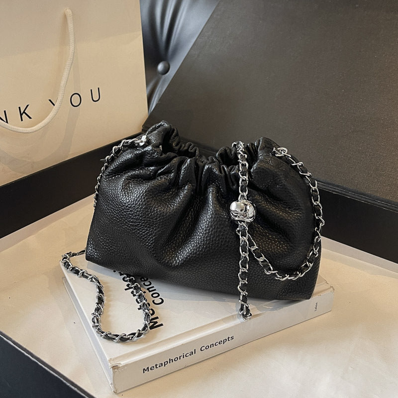 Women's Genuine Leather Cloud Chain Light Luxury High Women's Messenger Bag