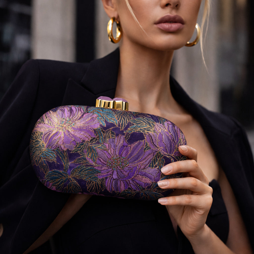 Innovative Women's Flower Cloth Modeling Clutch Dinner Bag