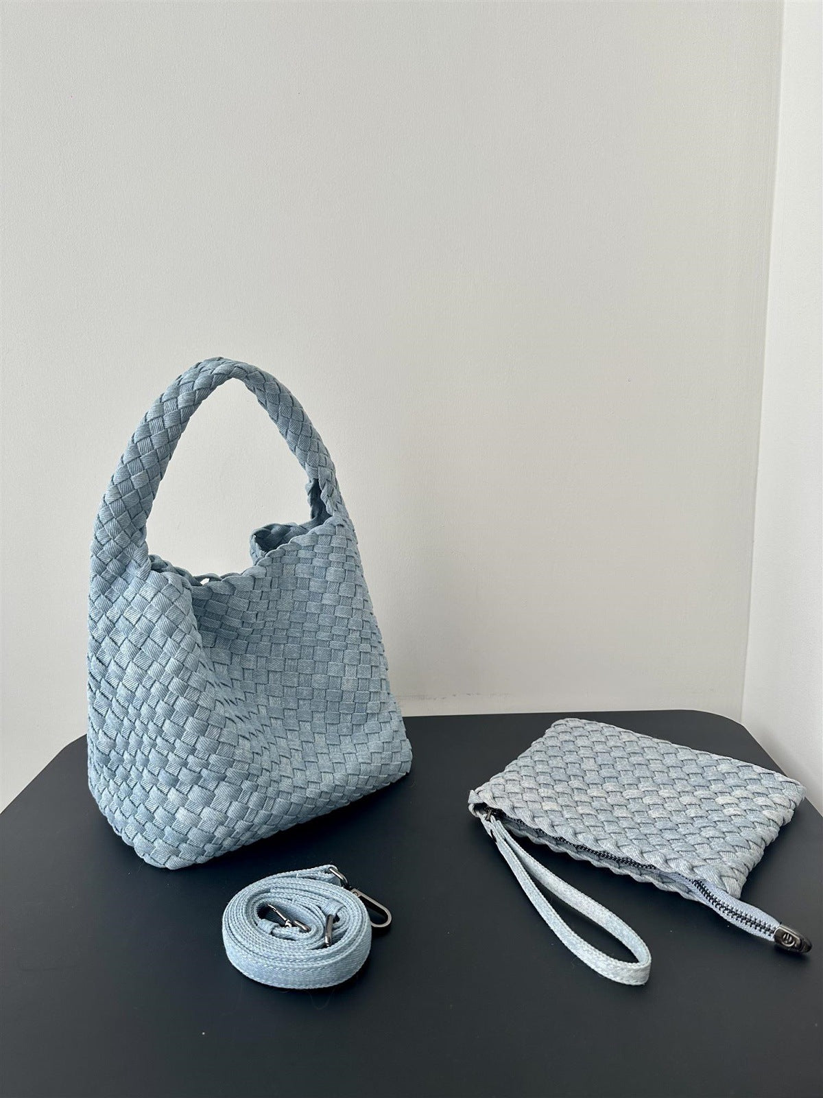 Denim Woven Large Capacity High-grade Hand-held Underarm Cross Women's Shoulder Bag