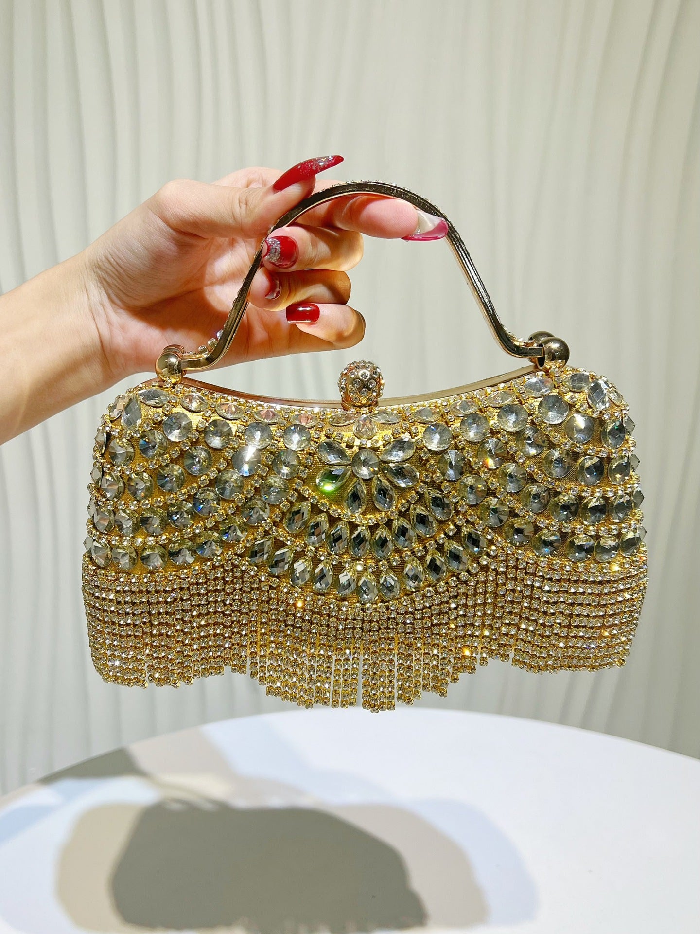 Diamond Clutch Tassel Birthday Wedding Banquet Women's Handbag