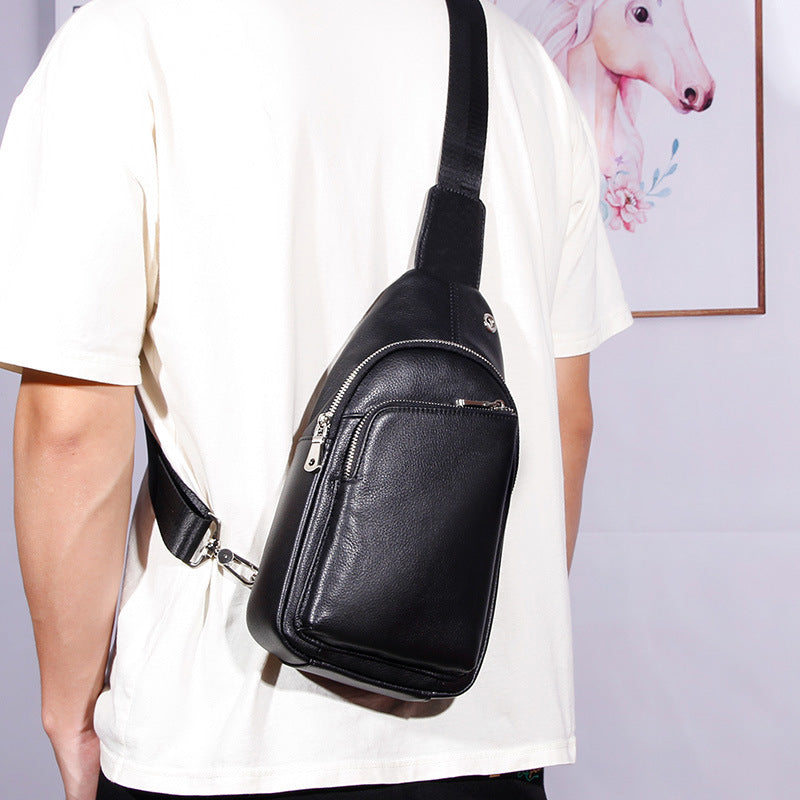 Men's Leather Sport First Layer Cowhide Large Bags