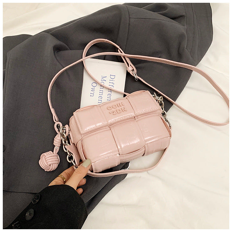 Women's Fashion Woven Ball Chain Design For Small Square Bag