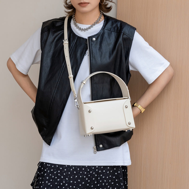 Women's High-grade Cowhide Design Genuine Leather Box Bags