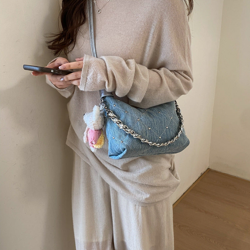 Women's Denim Underarm Light Luxury Minority Commuter Women's Shoulder Bag