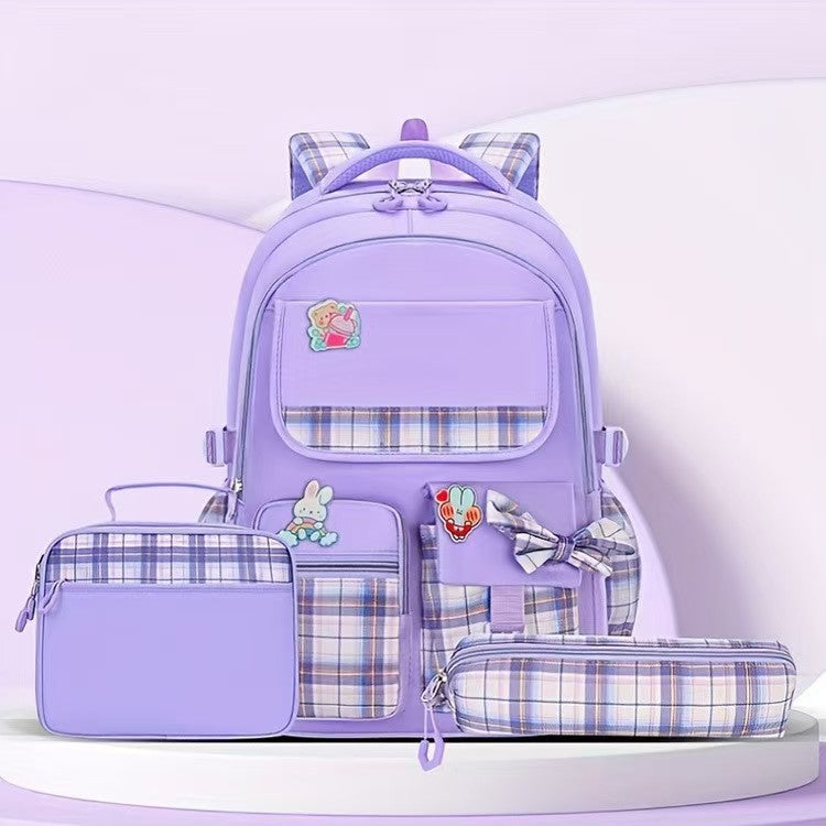 Children's Bowknot Cute Lunch Pencil Three-piece Set Primary School Bag