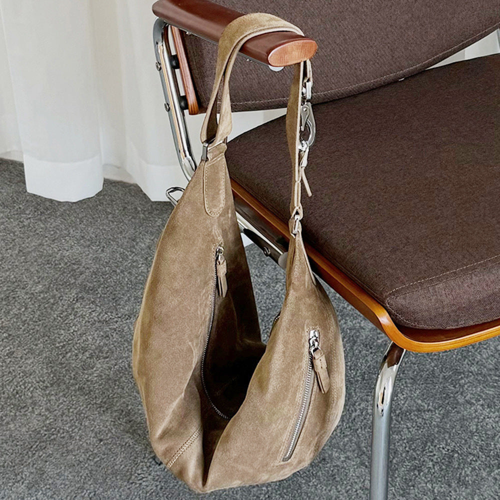 Women's Top Layer Leather Frosted Cowhide Unisex Horn Women's Messenger Bag