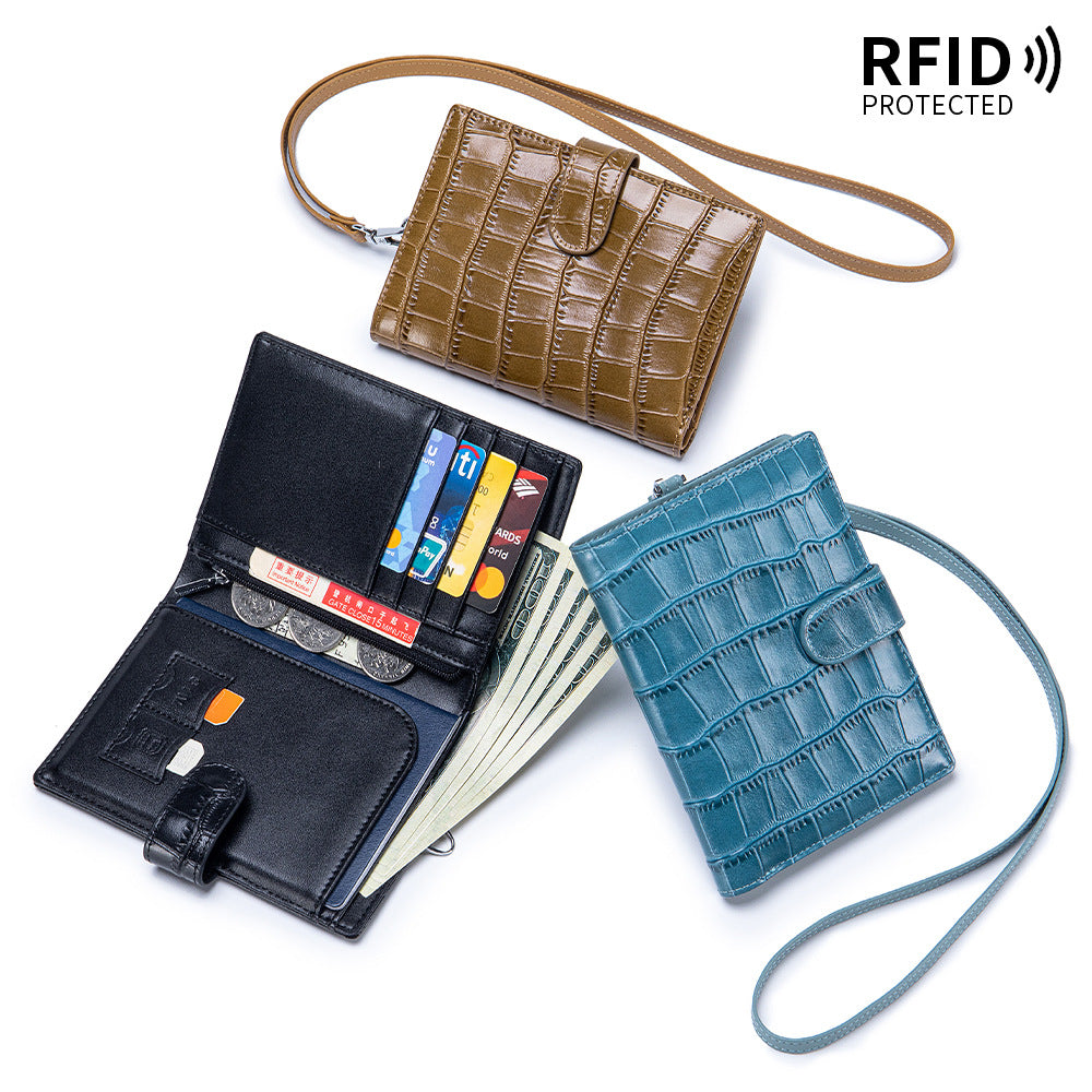 Halter Passport Ticket Clip Genuine Leather Fashion Large Ladies Wallet
