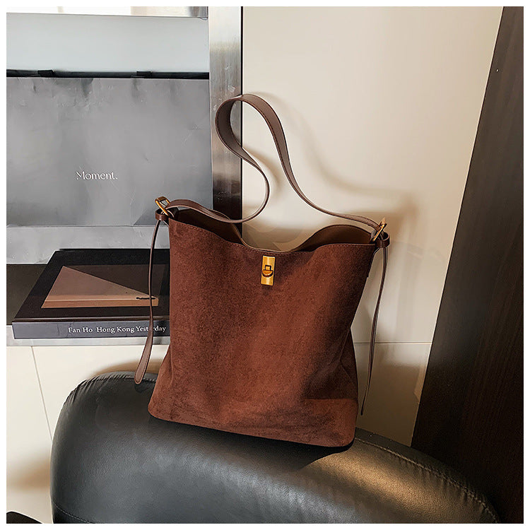 Women's Vintage Suede Commuter Elegant Large Capacity Women's Shoulder Bag