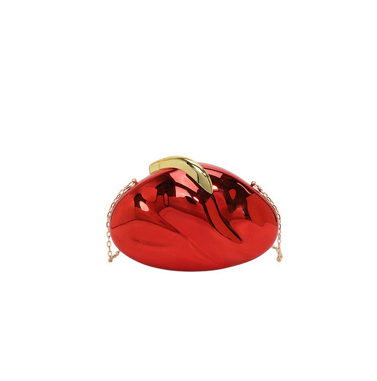 Women's Oval Acrylic Glossy Fashion Creative Chain Evening Bags