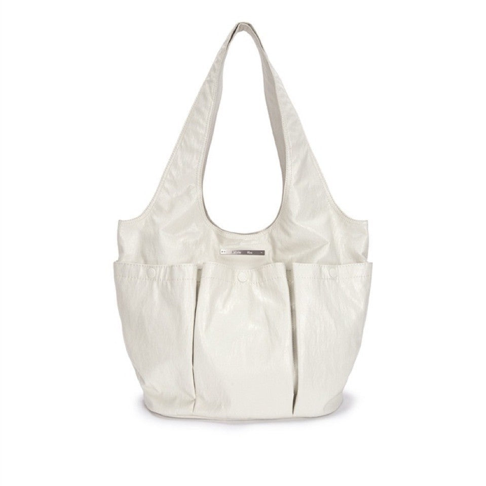 Pleated Double Pocket Korean Style Commuter Underarm Women's Shoulder Bag