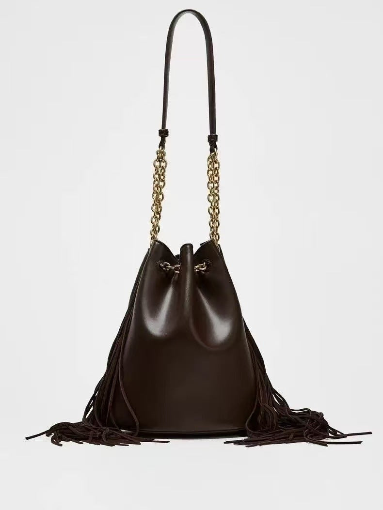 Women's Tassel Large Capacity Korean Simple Popular Women's Messenger Bag
