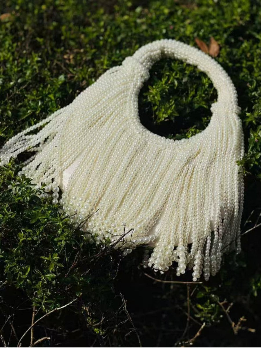 Women's Pure Heavy Handmade Beaded Full Beads Tassels Party Wedding Daily Bags