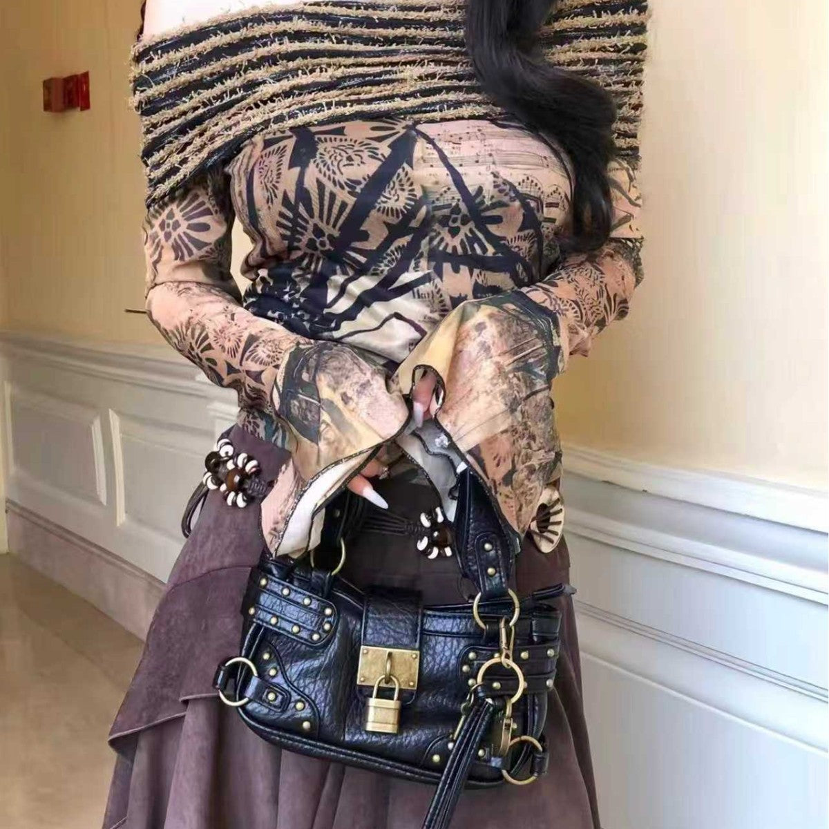 Niche Retro Metal Hot Motorcycle Fashion Bags