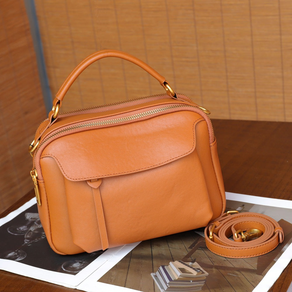 Women's Boston Vintage Top Layer Crystal Vegetable Women's Messenger Bag