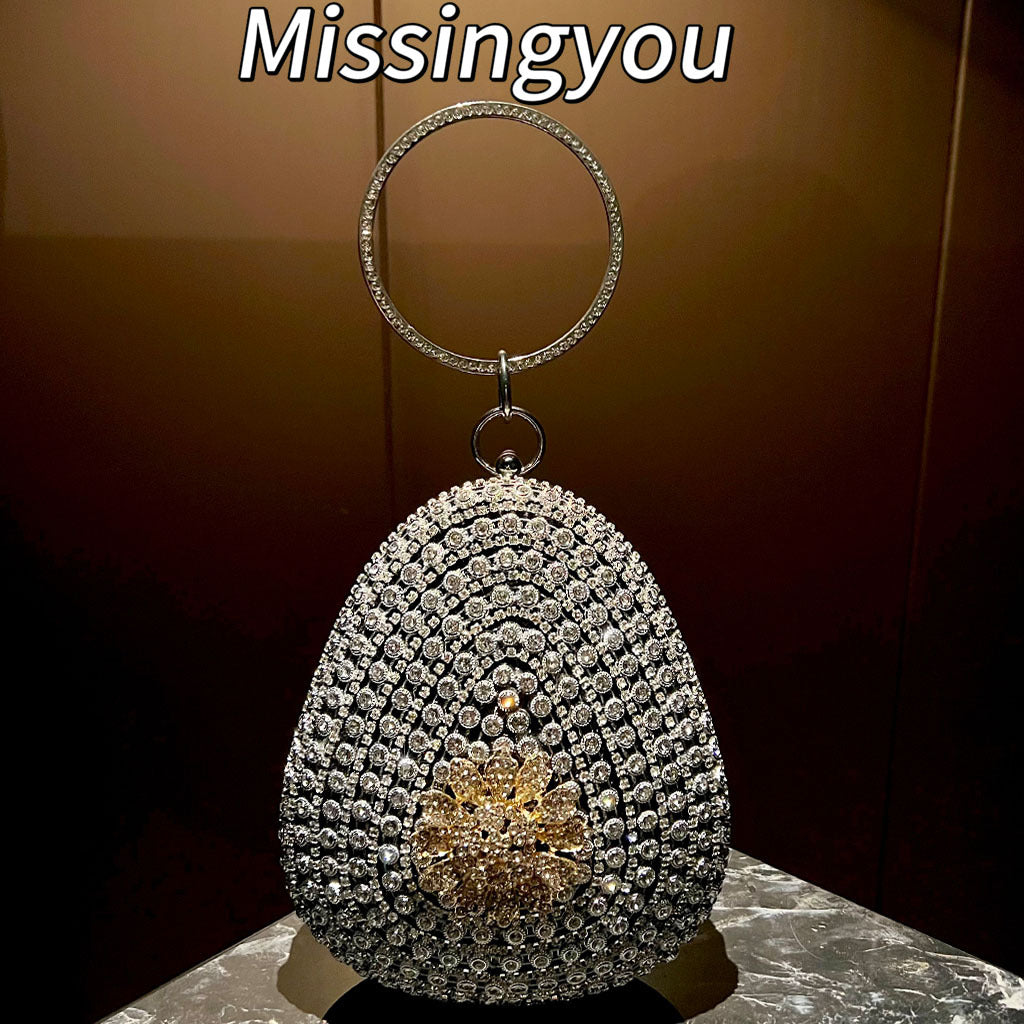 Beautiful Banquet Diamond Clutch Rhinestone Shiny Dinner Bag
