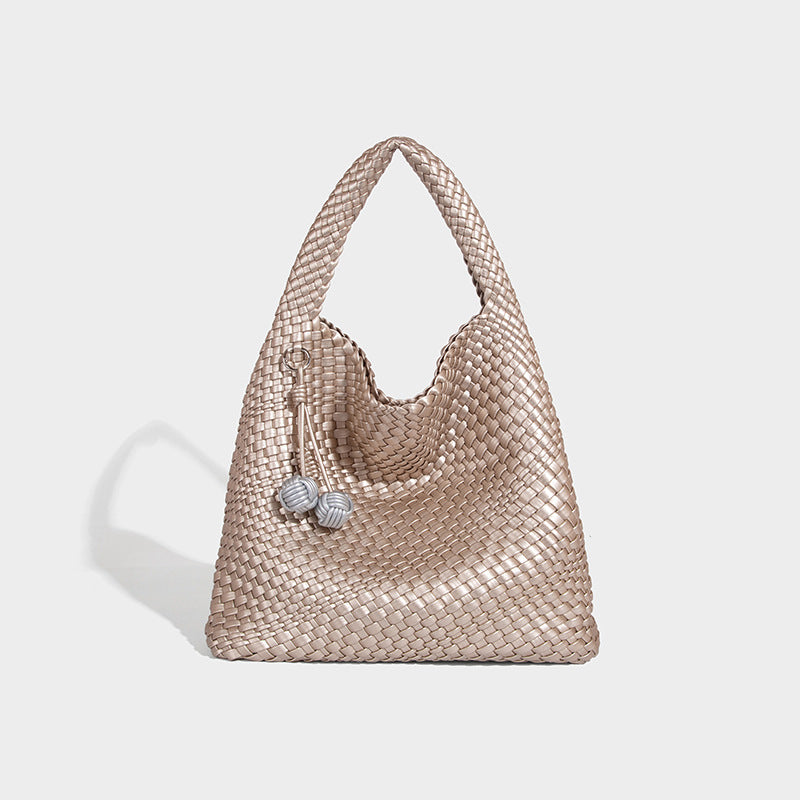 Women's Commuter Large Capacity Fashion Combination Handmade Woven Women's Shoulder Bag