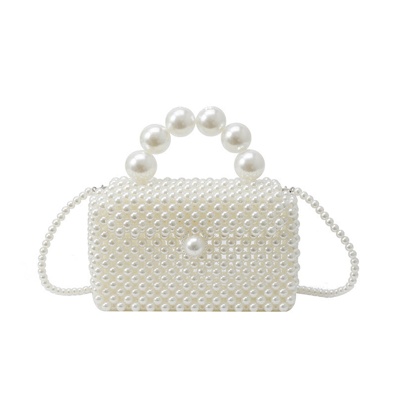 Slouchy Women's Hand-woven Portable Pearl Mini Women's Shoulder Bag
