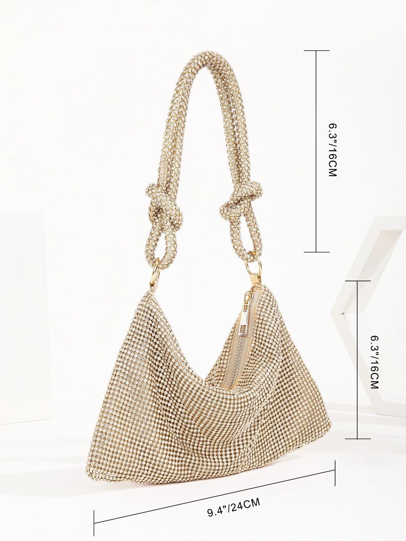 Handmade Banquet Trendy Flash Knotted Rhinestone Party Bags