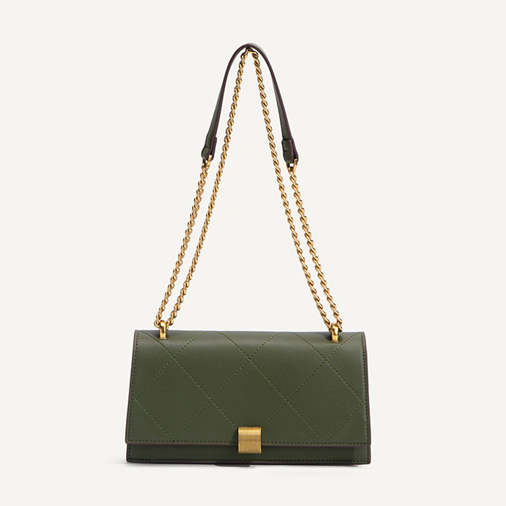 Baguette Underarm Rhombus Chain Female High Sense Spring Mature Style Women's Shoulder Bag