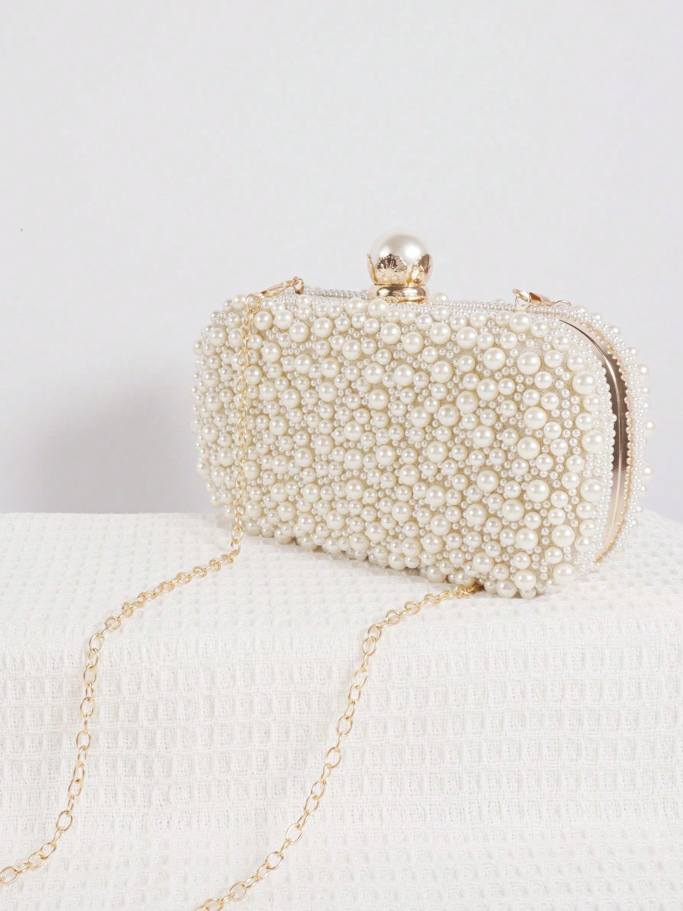 Women's Party Banquet Pearl Ball Beads Clutch Beaded Dinner Bag