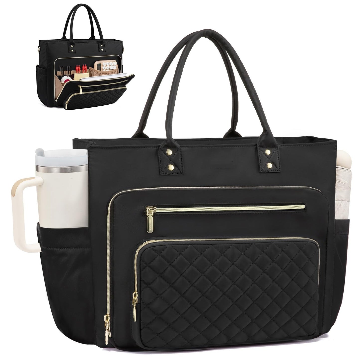 Female Portable Large Cup Pouch Capacity Laptop Bag
