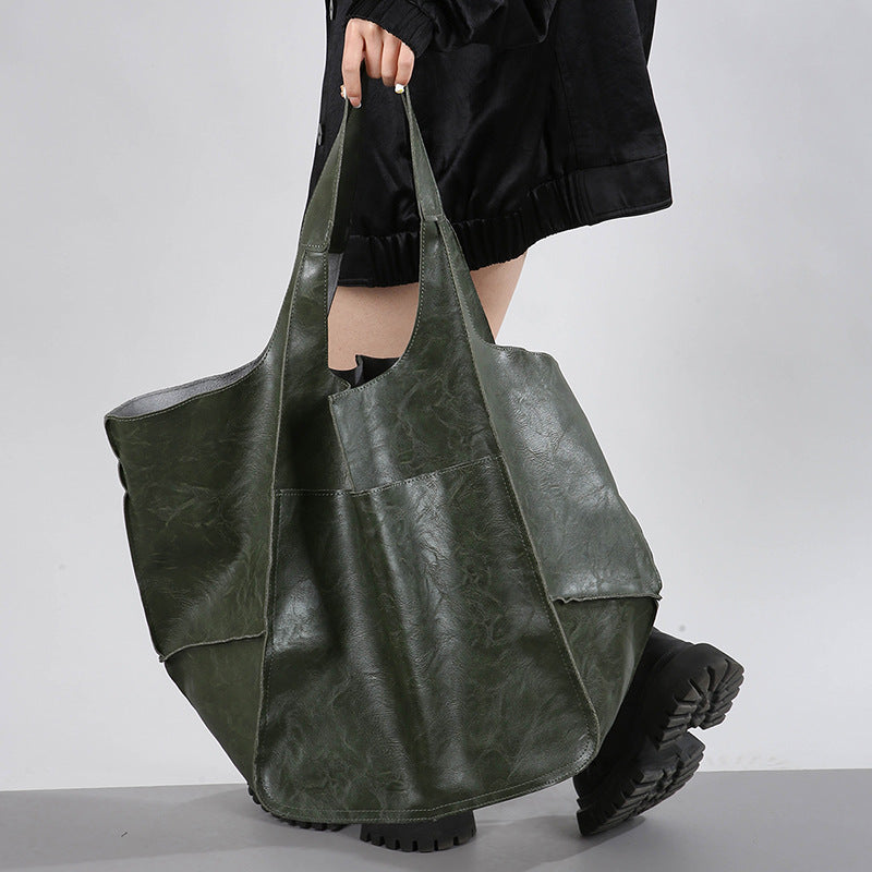 Women's Retro Crazy Horse Leather Simple Large Capacity Women's Shoulder Bag