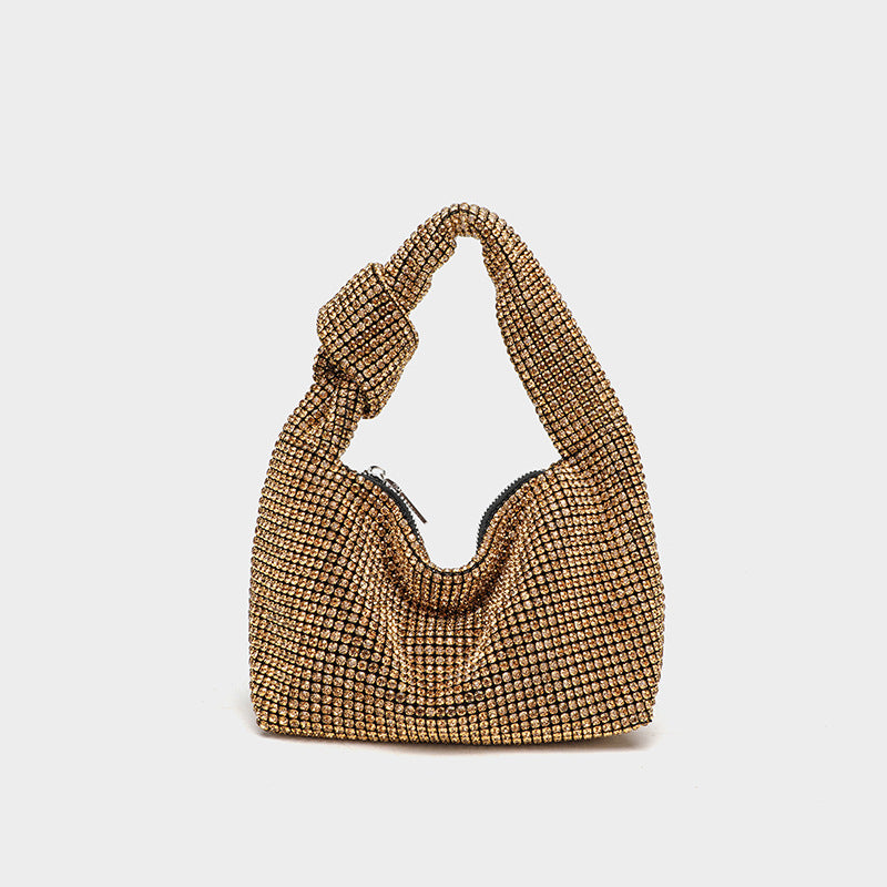Women's Full Diamond Grade Rhinestone Chain Portable Bucket Bags