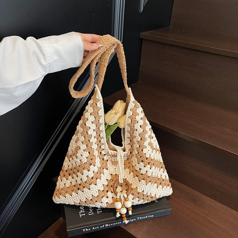 Women's Fashion Woven Leisure Commute Large Capacity Women's Shoulder Bag